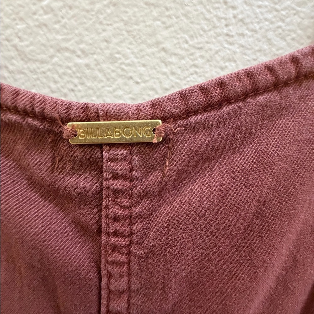 Billabong Rust-Brown Button-Front Wide-Leg Jumpsuit - Picture 5 of 5